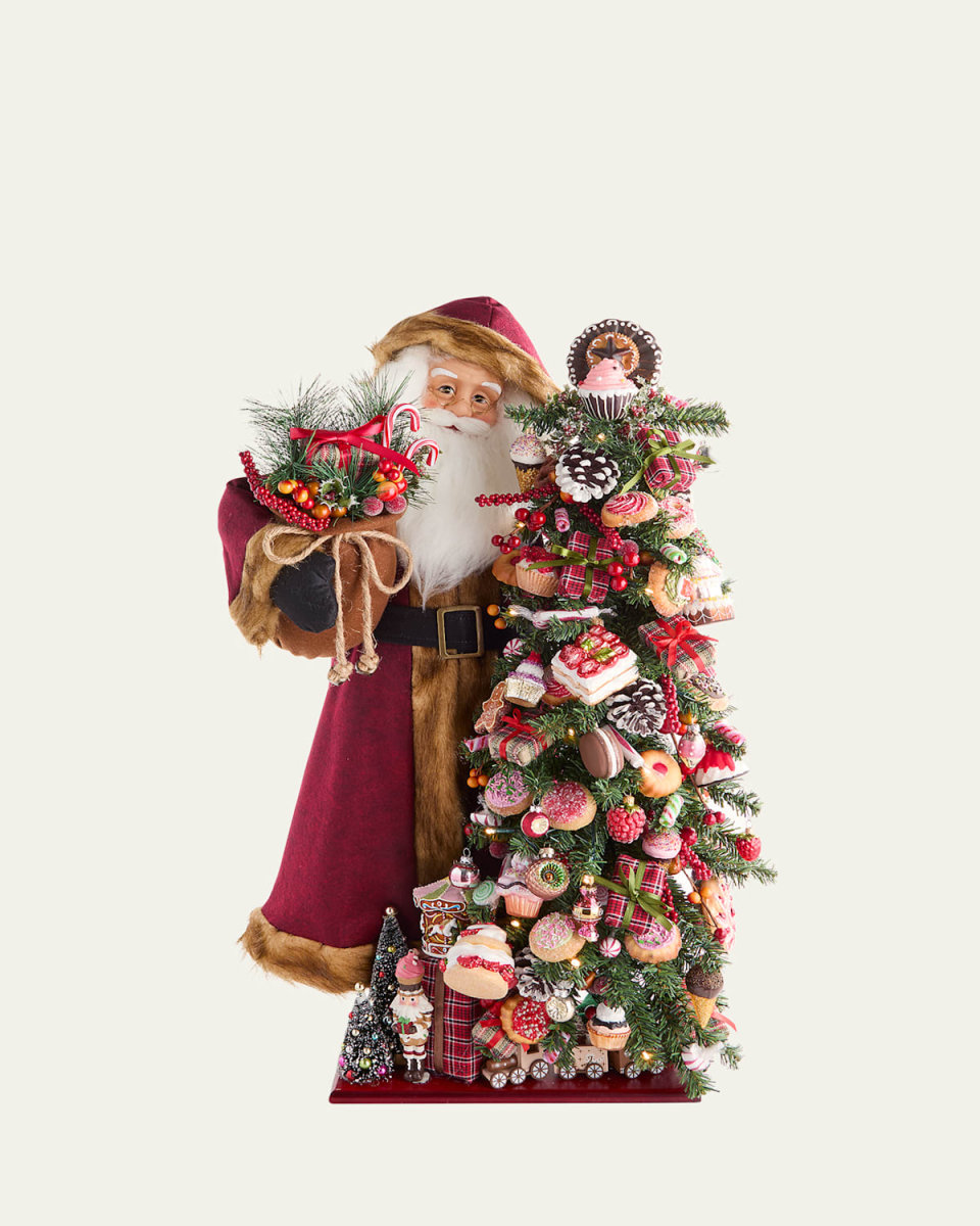 Santa with Sweets Tree Figurine
